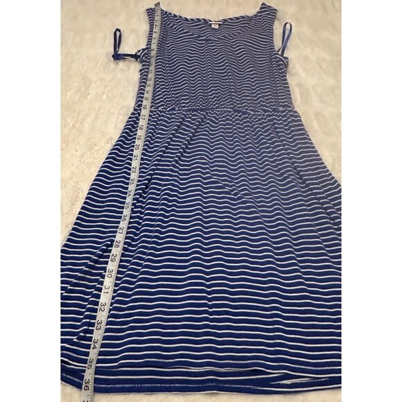 Women's Merona Sundress Blue w/White Stripes Rayon Spandex Blend Junior's Size M - Picture 8 of 12